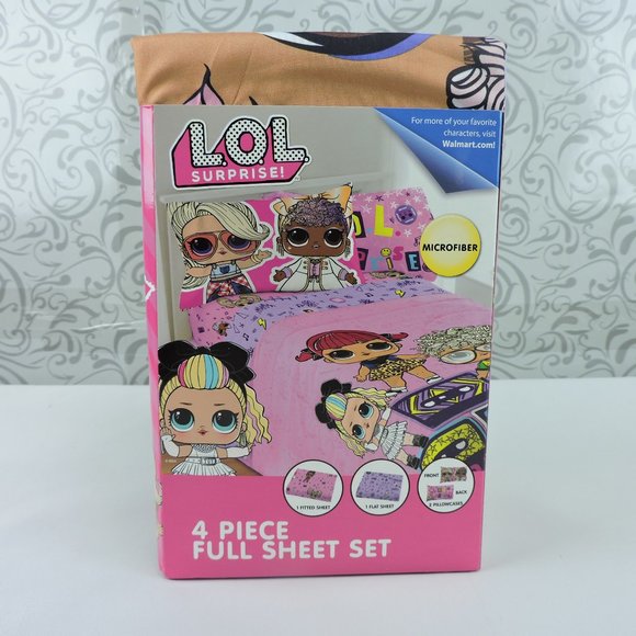 LOL Surprise 4 Piece Full Sheet Set Microfiber New